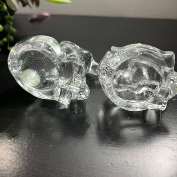 Lenox Elephant Salt & Pepper Shaker Set Full Lead Crystal Prosperity Trunk Up - Picture 9 of 11
